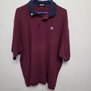 Vintage ASWORTH GOLF Polo‎ Red With Navy Stripes